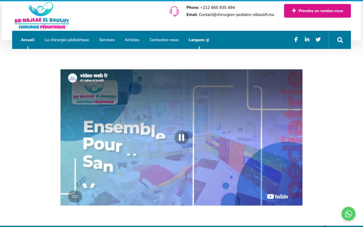 Aper&ccedil;u du site Dr Najlae El Boulifi, r&eacute;alisation Altentia