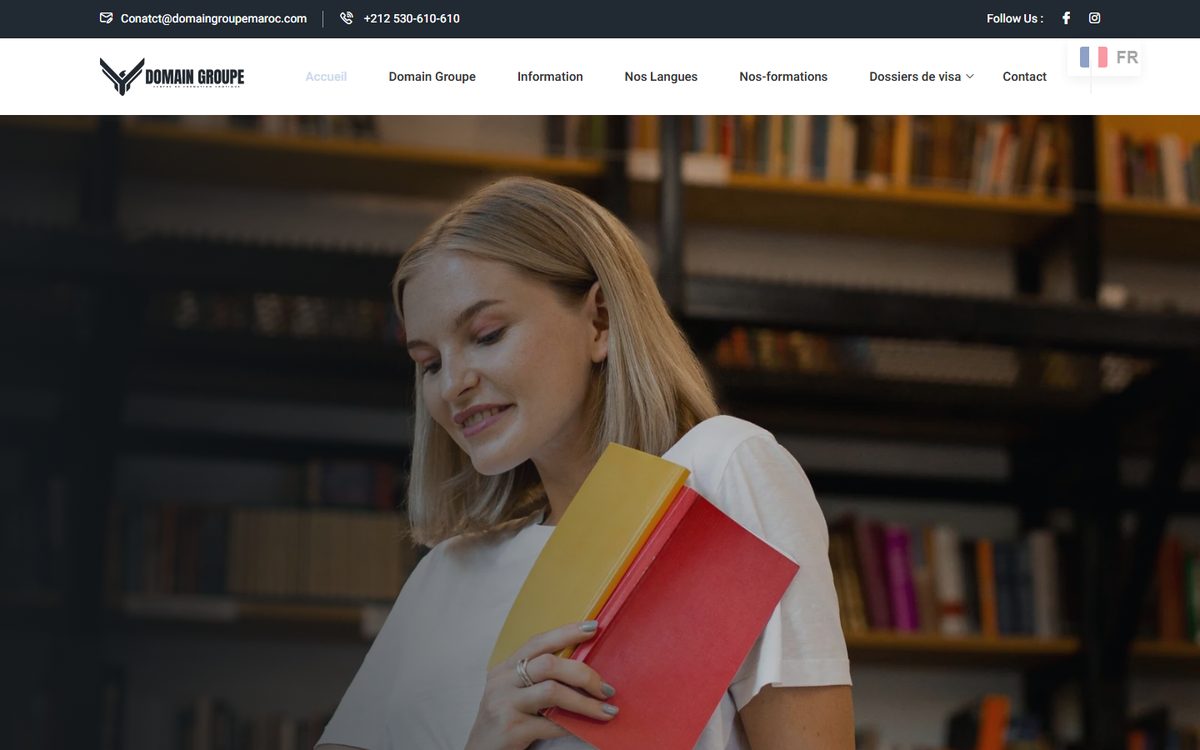 Aper&ccedil;u du site Domain Groupe Maroc, r&eacute;alisation Altentia