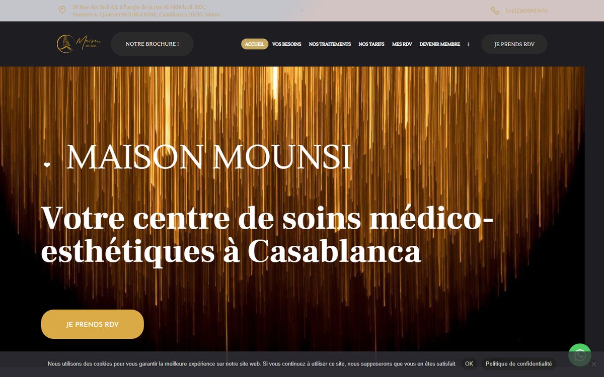 Aper&ccedil;u du site Maison Mounsi, r&eacute;alisation Altentia