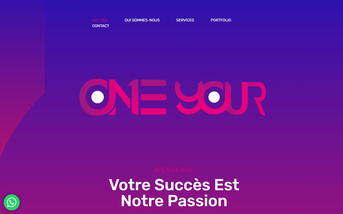 Aper&ccedil;u du site One Your Digital, r&eacute;alisation Altentia